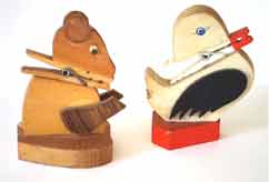 Wooden Toy Squirrel and Duck